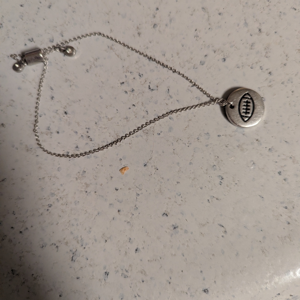 Charming Charlie Silver Football Charm Bracelet